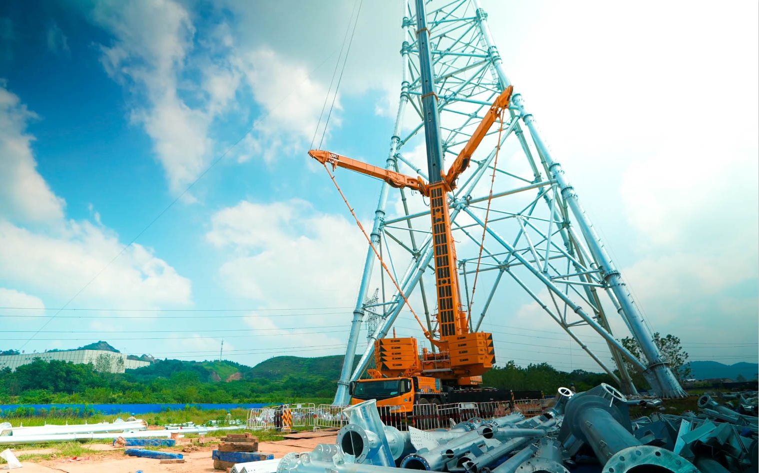 KY开元“百变金刚”XCA600L8助力湖北送变电工程项目