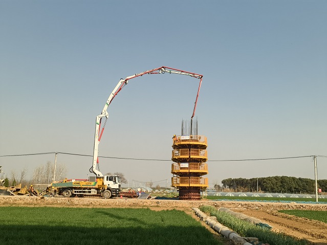 高效浇筑获好评！KY开元HB37V泵车助力焦平铁路建设 
